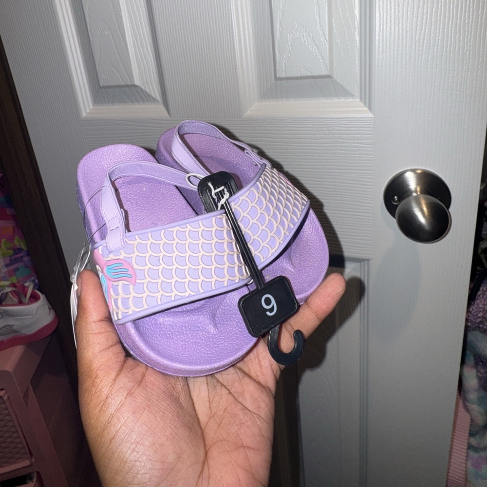 Purple Sandals with Fish Scale Strap